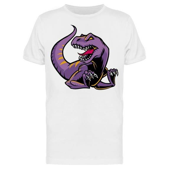 Purple Raptor Dinosaur Cartoon Tee Men's -Image by Shutterstock