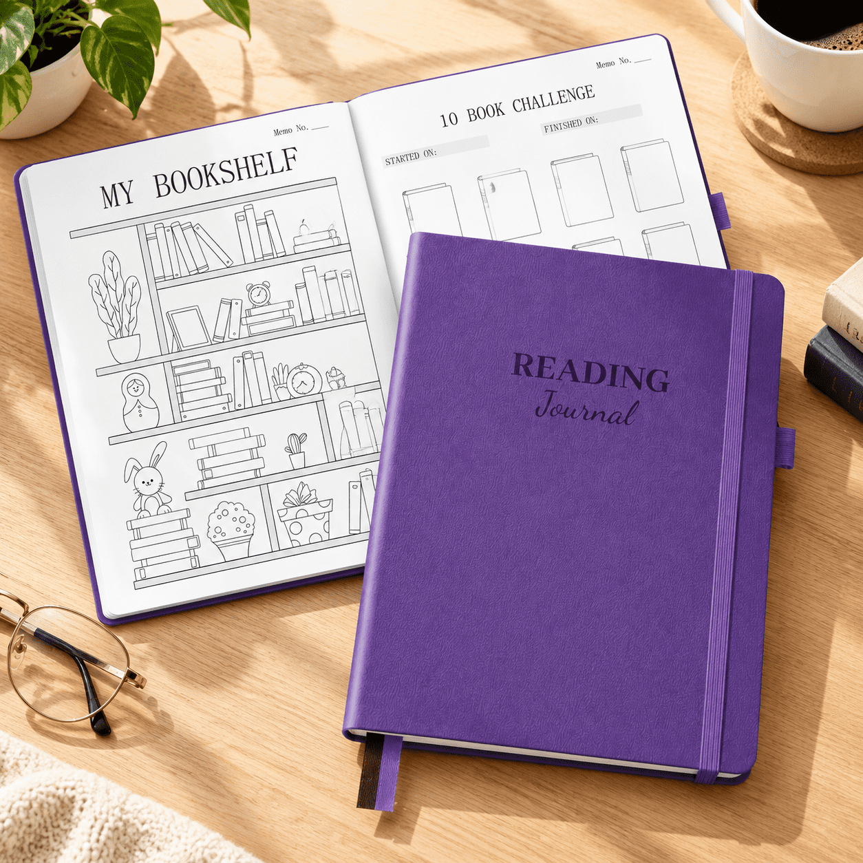 Purple Reading Journal A5 104 Book Review Pages For Tracking Reading ...