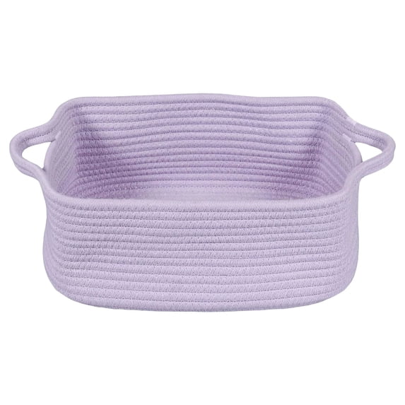 BIZHUA Rope Woven Storage Basket, Handle Equipped Decor Bin, Multipurpose Organizer For Sundry Household Storage