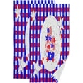 thumbnail image 1 of Purple Red Check Hand Towels 2 PCS, Happy 4th of July Star Kitchen Towel Ultra Soft and Highly Absorbent,Decorative Fingertip Face Towel for Bathroom Hotel, 28.3"x14.4", 1 of 4