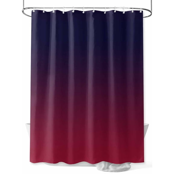 Purple Red Shower Curtain, Gradient Waterproof Shower Curtain Set with 12 Hooks Lightweight Washable Fabric Shower Curtains for Bathroom 60x72 Inches