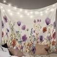 thumbnail image 1 of Purple Red Spring Floral Tapestry for Bedroom Wall Hanging Tapestry,Watercolor Botanical Summer Flowers Ceiling Backdrop Tapestries Poster Blanket Wall Decor for Teens Room Living Room Dorm 59" x 90", 1 of 8