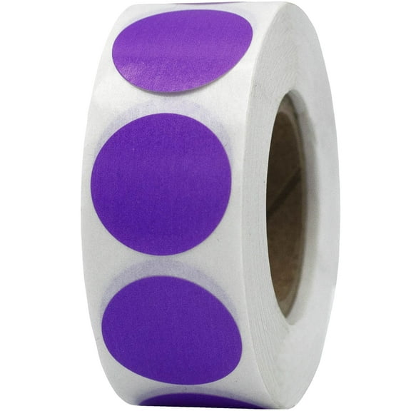 Purple Removable Organizing Inventory Color Coding Labels | 0.75" inch Round - 500 Pack | InStockLabels.com