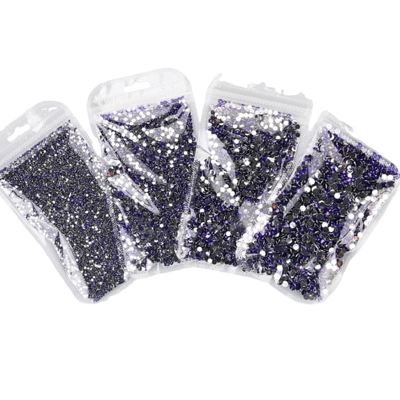 Purple Rhinestones bedazzling kit, Assorted Sizes Flatback Resin Crystal Gems with Handy Storage Box for DIY Nail Art Design Decoration Projects Supplies
