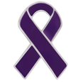 thumbnail image 1 of Purple Ribbon Awareness Pins, 1 of 3