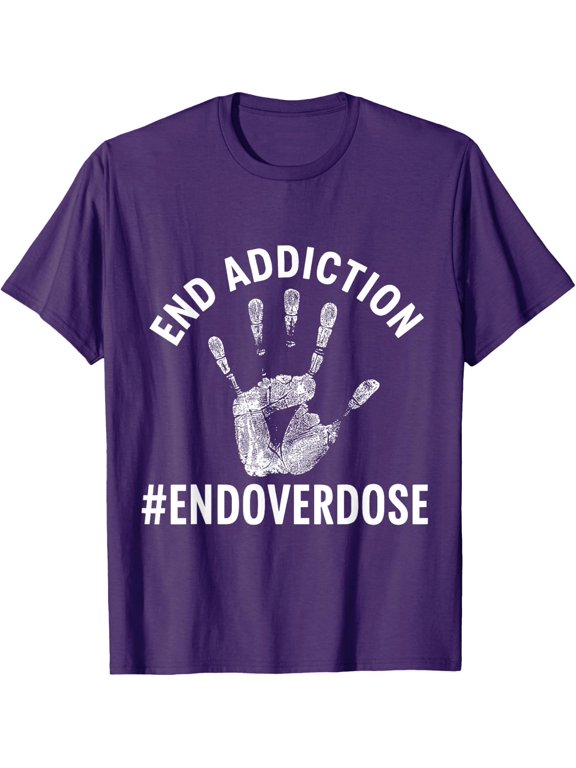 Purple Ribbon Overdose Awareness August T Shirt All Size S-5XL