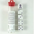 thumbnail image 1 of Purple Ribbon White Dice with Purple Ribbons D6 19mm (3/4in) Set of 5 Koplow Games, 1 of 1
