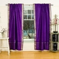 thumbnail image 1 of Purple Rod Pocket  Sheer Sari Curtain / Drape / Panel   - 80W x 63L - Pair, 1 of 4