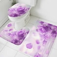 thumbnail image 1 of Purple Rose Bathroom Rugs Set Floral Reflection Non Slip Absorbent Soft Bath Mats 3 Piece Set with Bathroom Rug, U-Shaped Floor Mat, Toilet Seat Cover Small Size, 1 of 9