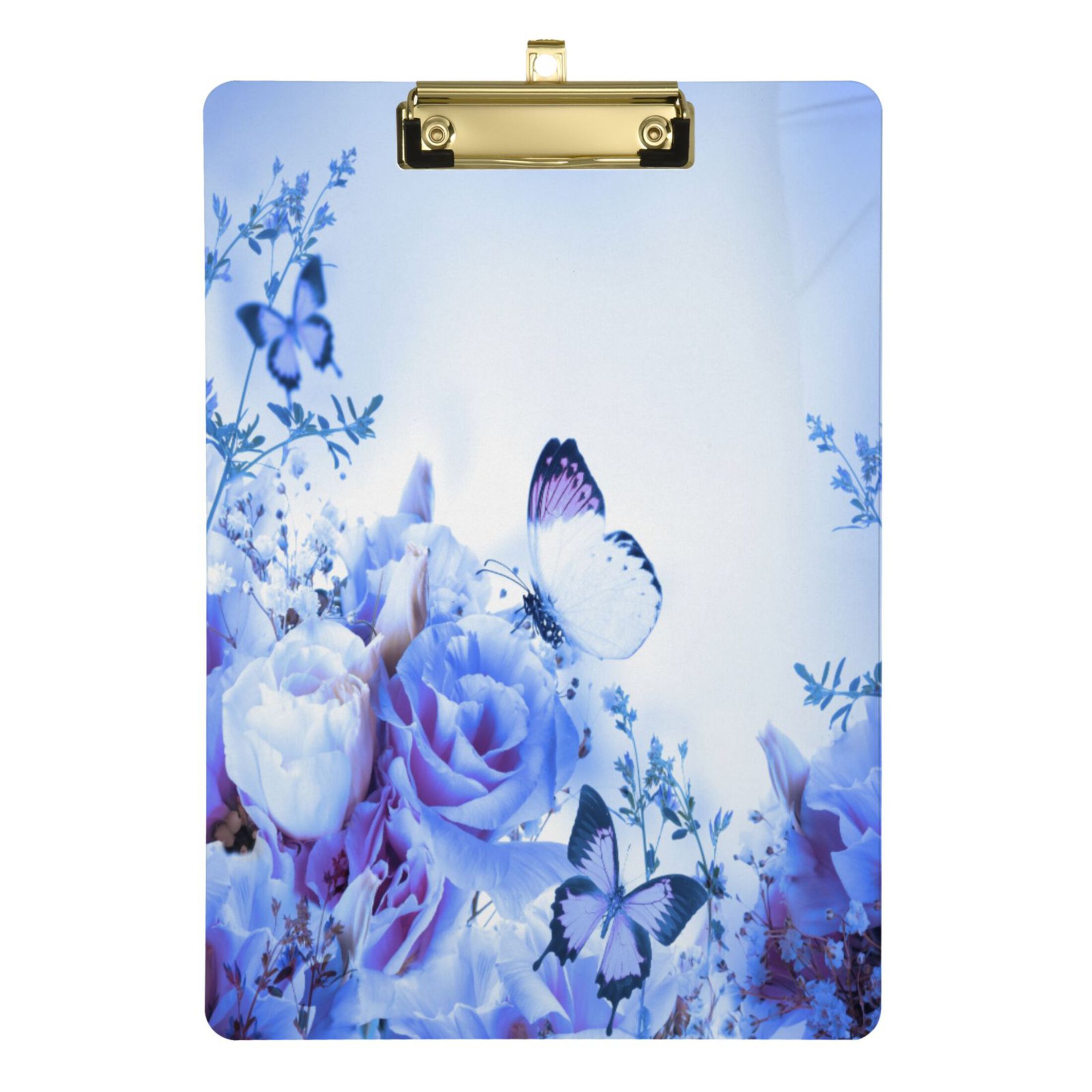 Purple Rose Flowers and Butterfly Acrylic Clipboards A4 Standard Letter