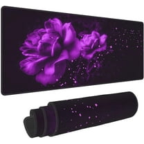 Purple Rose Gaming Mouse Pad Large XL Desk Mat Long Extended Pads Big Mousepad for Home Office Decor Accessories