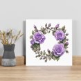 thumbnail image 1 of Purple Rose Wall Art Painting on Canvas, Spring Flower Watercolor Modern Floral Leaf Canvas Art Home Prints Wall Art Framed Modern Artwork for Living Room Bedroom Wall Decor 8x8in, 1 of 9