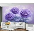 thumbnail image 1 of Purple Rose Wall Mural - Elegance Flower Murals For Living Room Bedroom, Rose Wall Mural 118"W x 83"H (Not Peel and Stick), 1 of 6