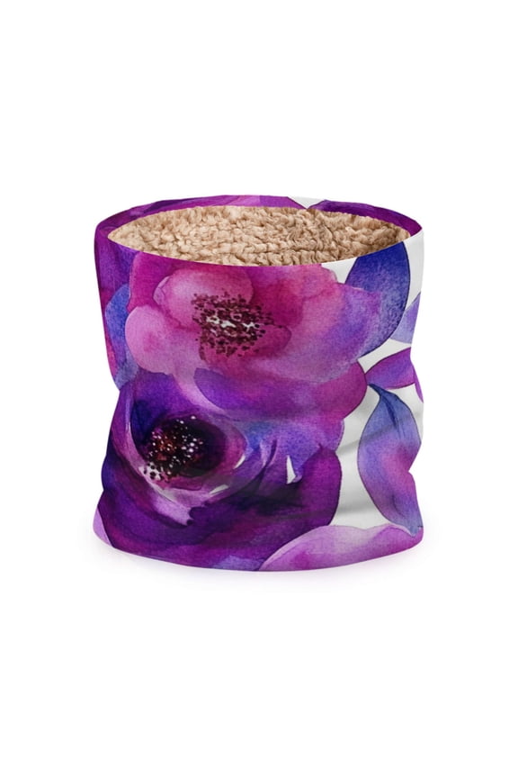 Purple Rose Watercolor Neck Warmer Gaiter for Men Women Winter Face Mask for Cold Weather
