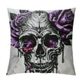 thumbnail image 1 of Purple Rose and Skull Throw Pillow,Soft Square Cushion Case for Couch Sofa Bed Bedroom Living Room,, 1 of 5