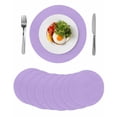 thumbnail image 1 of Purple Round 13 Inch Placemats Set of 8, Modern Pure Lavender Purple HeatResistant Non Slip Place Mats for Dining Table, Wipeable Braided Kitchen Table Mats for Housewarming, 1 of 9