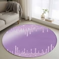 thumbnail image 1 of Purple Round Area Rug 3.3 FT, Non Slip Small Entryway Kitchen Mat, Modern Minimalist Silver Gradient Texture Art Washable Soft Circular Rug Non-Shedding Door Mat for Bathroom Playroom Kids Room, 1 of 9