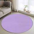 thumbnail image 1 of Purple Round Area Rug 3.3 FT, Non Slip Small Entryway Kitchen Mat, Modern Pure Lavender Purple Washable Soft Circular Rug Non-Shedding Door Mat for Bathroom Playroom Kids Room, 1 of 9