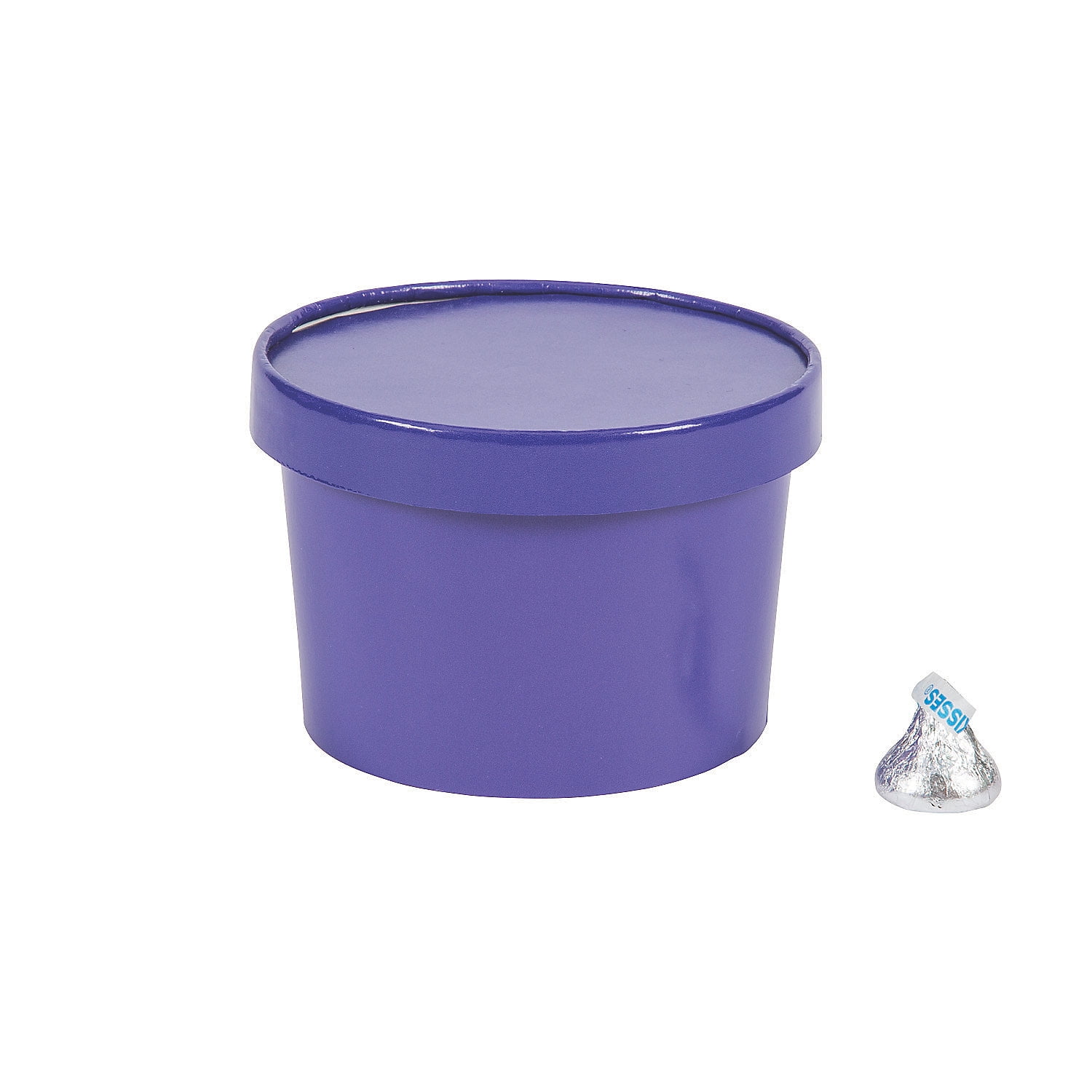 Purple Round Cardstock Favor Box with Lid - 3" x 4" Diameter