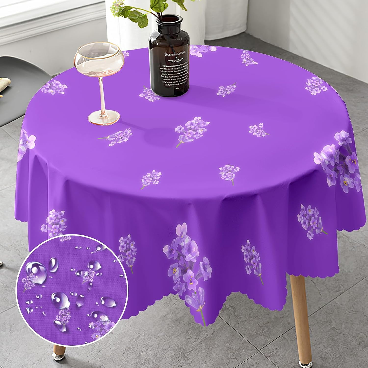 Purple Round Tablecloth 60 Inch, Lavender Table Cloths, Water-Repellent  Stain Resistant and Wrinkle-Free, Purple Table Cover for Home Kitchen  Dining Party Patio Picnic Indoor Outdoor Use - Walmart Business Supplies, image size:1500x1500