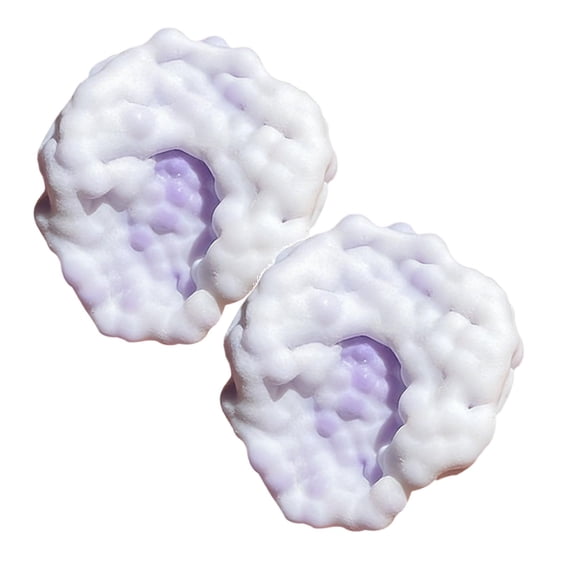 Purple Rubber Crunchy Squishy Stress Ball, Textured Hand Squeeze Fidget Balls, Soft Elastic Squeeze Toy, 2 Pieces