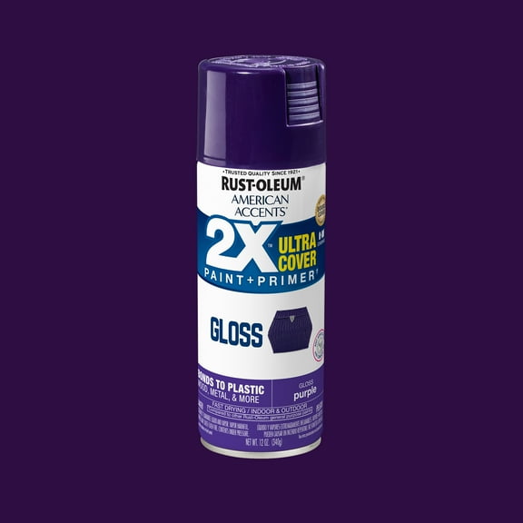 Purple, Rust-Oleum American Accents 2X Ultra Cover Gloss Spray Paint-327899, 12 oz