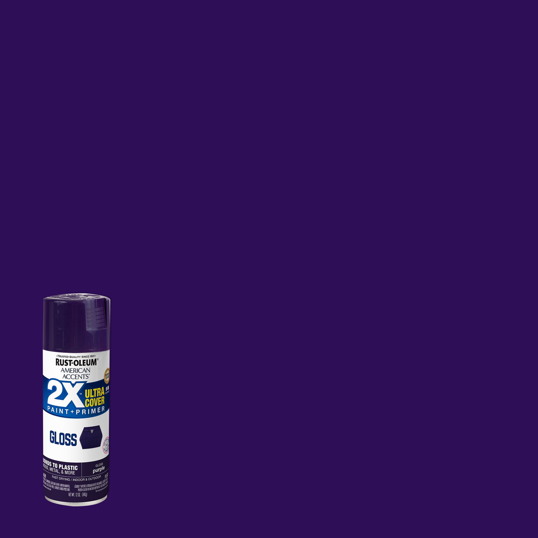 Purple, Rust-Oleum American Accents 2X Ultra Cover Gloss Spray Paint- 12 oz  