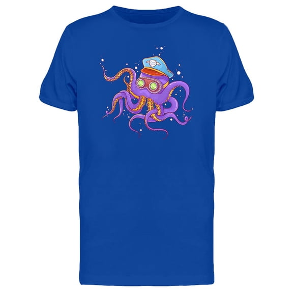 Purple Sailor Octopus With Hat T-Shirt Men -Image by Shutterstock, Male Small