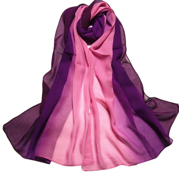 Purple Scarf Gradient Chiffon Wrap Women's Long Color Lady Scarf Fashion Scarves Shawl PP Scarf