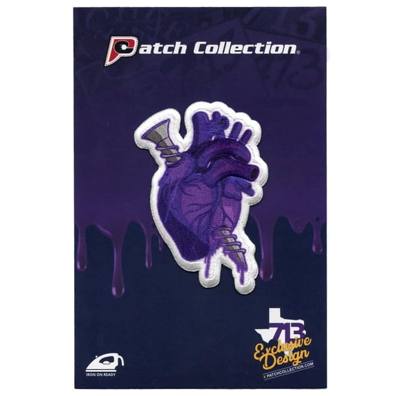Purple Screw Heart Patch Houston Screwston Beat Embroidered Iron On