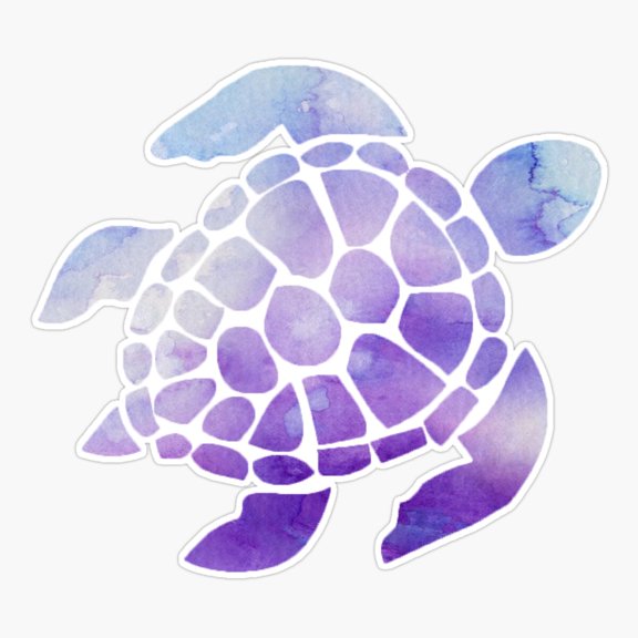 Purple Sea Turtle Sticker