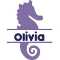 thumbnail image 1 of Purple Seahorse Sea Horse Fish Customized Wall Decal - Custom Vinyl Wall Art - Personalized Name - Baby Girls Boys Kids Bedroom Wall Decal Room Decor Wall Stickers Decoration Size (40x20 inch), 1 of 1