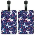 thumbnail image 1 of Purple Seamless Butterflies - Luggage ID Tags / Suitcase Identification Cards - Set of 2, 1 of 5