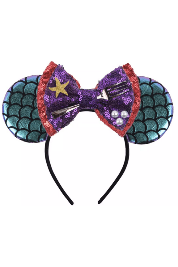 Purple Sequin Mickey Minnie Ears Headband / Minnie Inspired Princess Ears / Minnie Headband