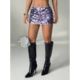 thumbnail image 1 of Purple Sequin Mini Skirt High Waist Bodycon Disco Party Skirt, 1 of 7