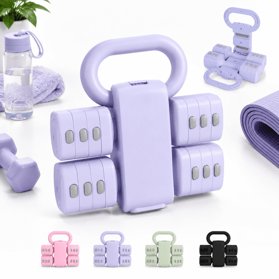 Purple Set 2-in-1 Adjustable Dumbbell and Kettlebell Hand Weight Set