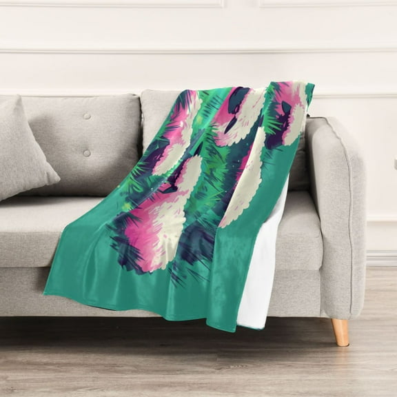 Purple Sheep Throw Blanket 60" x 90" Soft and Warm Blankets for Couch Sofa and Bed