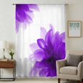 thumbnail image 1 of Purple Sheer Curtains 54 Inches Long, Boho Modern Floral Abstract Ombre Leaf White Light Filering Curtains, Breathable Simi Curtain Privacy Drapes for Kitchen Bathroom Small Window Treatment, 1 of 9