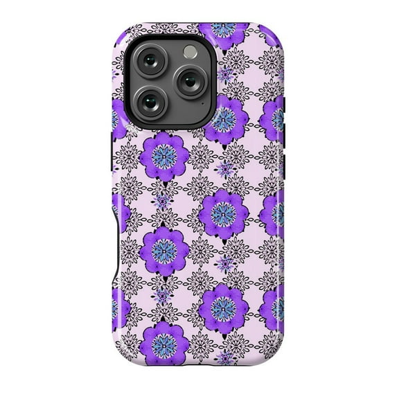 Purple Shmurple Colorful Pattern iPhone Case 11 12 13 14 15 16 Pro Max, Playful Polycarbonate Protective Case