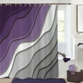 thumbnail image 1 of Purple Shower Curtain, Lavender Purple Grey Ombre Aqua Beach Waves Abstract Ocean Modern Bathroom Curtain Home Decor Waterproof Fabric Machine Washable with 12 PCS Hooks,72" Wx72 L, 1 of 6