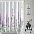 thumbnail image 1 of Purple Shower Curtain, Lavender Shower Curtain for Bathroom Waterproof Fabric Spring Plant Leaves with Floral Shower Curtain Set with Hooks, 72x72 Inch, 1 of 6
