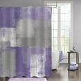 thumbnail image 1 of Purple Shower Curtain Set, Abstract Rustic Shower Curtain, Lavender Fabric Shower Curtain for Vintage Bathroom Decor, Lilac Paint Brush Bathtub Decor, 72 x 72, 1 of 6