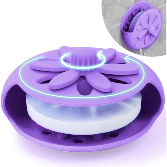 Purple Shower Steamers Tray, Big Suction Cup Steamer Tablet Holder Dish for Long Lasting Use, Flake Bath Bombs Container, Adornment Household Supply Car Decoration Yoga Decor
