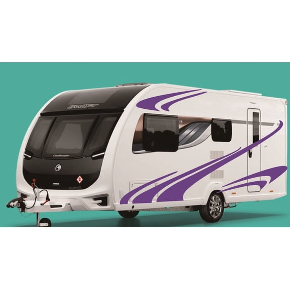 Purple Side Body Stripes Graphics Vinyl Decal Decoration Sticker For RV Caravan
