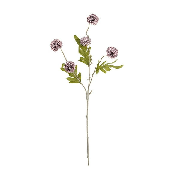 Purple Silk Pompon Mum Flowers - Realistic Chrysanthemum Stems for Wedding Arrangements, Party Decor & Home Floral Displays