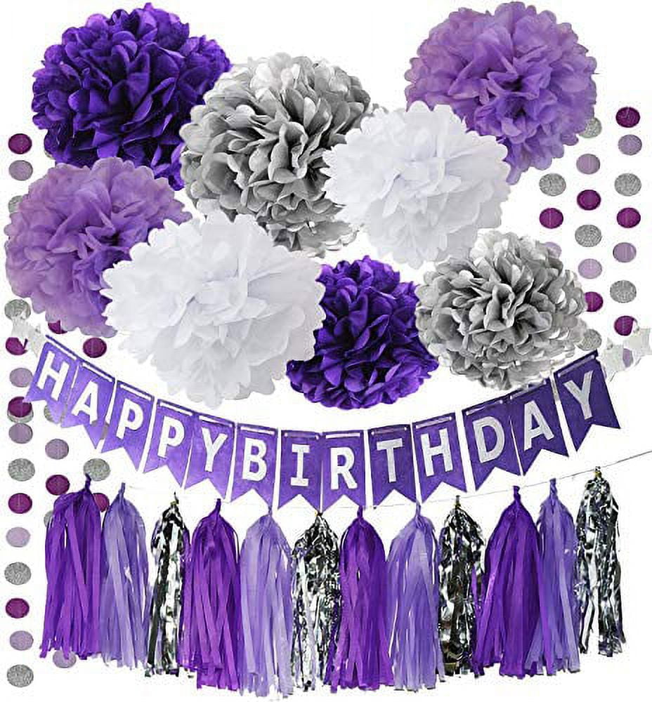 321 Party! Purple and Silver Glitter Tissue Paper