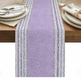 thumbnail image 1 of Purple Silver Stripes Table Runner - 60 Inch Long, Kitchen Dining Table Runner Dresser Scarves, Modern Ombre Abstract Aesthetic Farmhouse Decor for Coffee Tables Wedding Party Banquet, 1 of 8