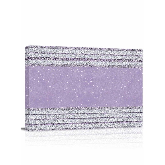 Purple Silver Stripes Wall Art for Living Room,Canvas Picture Wall Decor for Bathroom Bedroom,Modern Ombre Abstract Aesthetic Painting Artwork for Office Kitchen Hallway Dining Room Decor 12"x16"