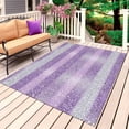 thumbnail image 1 of Purple Silvery Outdoor Rug for Patio/Deck/Porch, Non-Slip Large Area Rug 4 x 6 Ft, Geometric Ombre Stripe Boho Sparkling Dot Indoor Outdoor Rugs Washable Area Rugs, Camping Rug Carpet Runner, 1 of 8