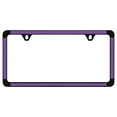 thumbnail image 1 of Purple Simulated Carbon Fiber On Black Powder Coated Thin Rim License Plate Frame Holder, 1 of 1